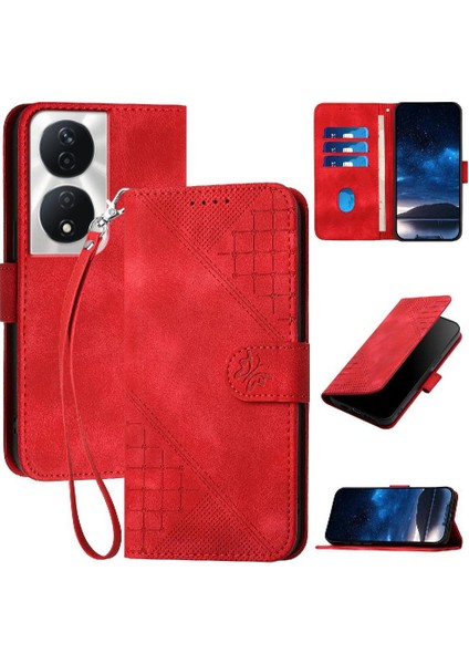 Onur X7B Için Flip Case Ayrılabilir El Kayışı ile Kabartmalı Kelebek ve (Yurt Dışından)