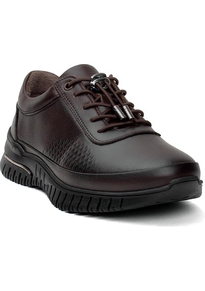 9407 Kadın Deri Comfort Casual Ayakkabı Kahverengi
