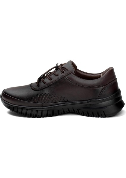 9407 Kadın Deri Comfort Casual Ayakkabı Kahverengi