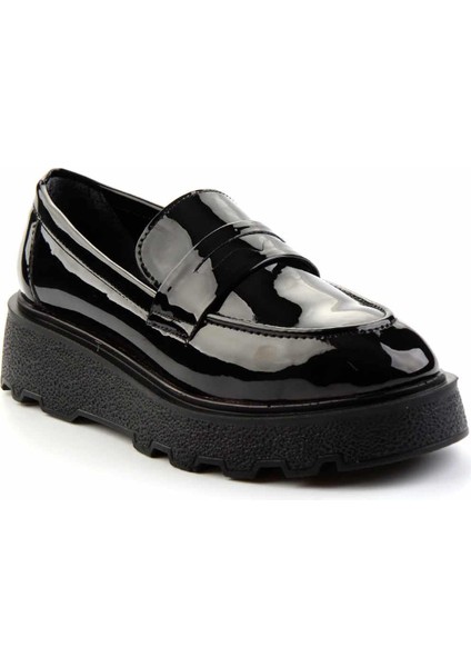 Siyah Rugan Kadın Loafer Ayakkabı K01327241008 modelleri