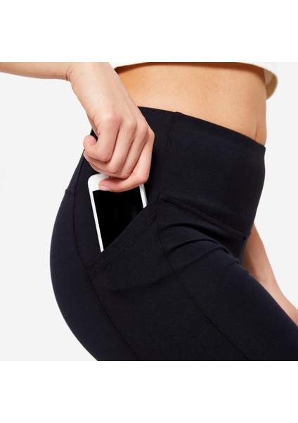 Domyos Kadın Yüksek Belli Spor Taytı - Siyah - Fitness
