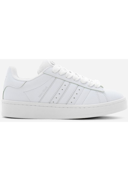 Kadın Beyaz Termo Taban Yanı Şeritli Bağcıklı Spor Ayakkabı