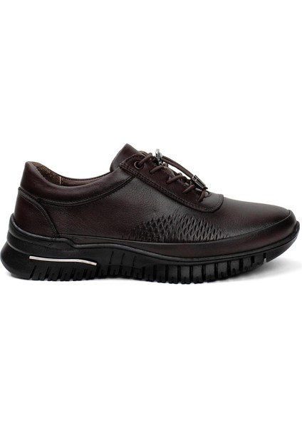 9407 Kadın Deri Comfort Casual Ayakkabı Kahverengi