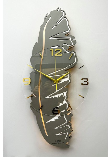 Özel Modern Şık Tasarım Yaprak Model Sessiz Mekanizma 65CM Duvar Saati modelleri