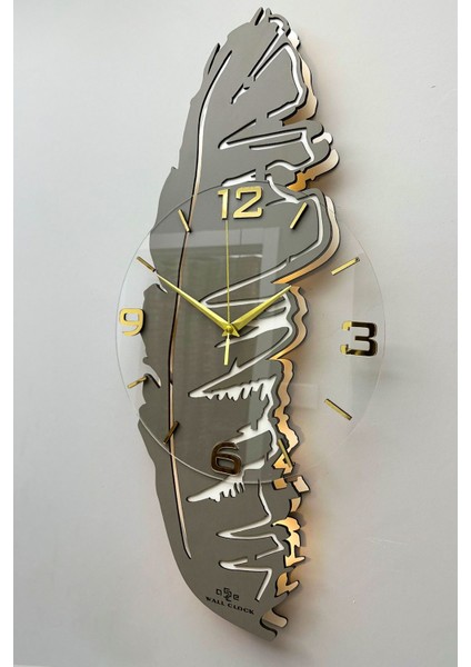 Özel Modern Şık Tasarım Yaprak Model Sessiz Mekanizma 65CM Duvar Saati fırsatları