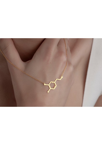 Özel Tasarım Dopamın Hormunu Molekul 925 Ayar Gümüş Kolye,gümüş,rose Gold,altın Kaplama Kolye fırsatları
