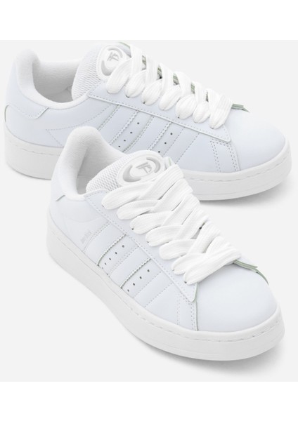 Kadın Beyaz Termo Taban Yanı Şeritli Bağcıklı Spor Ayakkabı modelleri