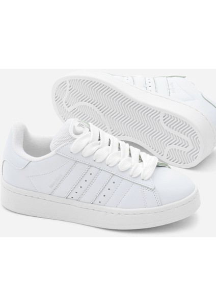 Kadın Beyaz Termo Taban Yanı Şeritli Bağcıklı Spor Ayakkabı fırsatları