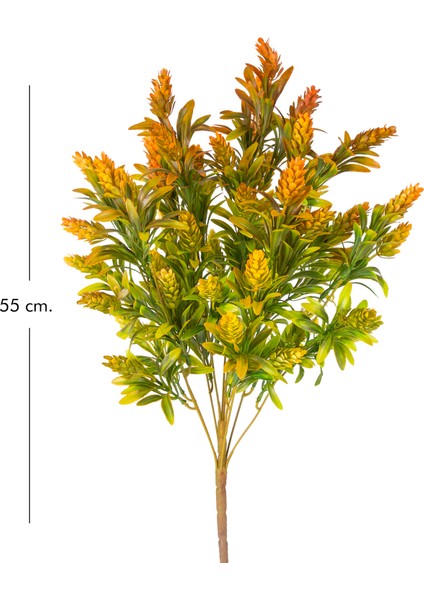 Yapay Çiçekli Bitki Turuncu-Yeşil 55 Cm.