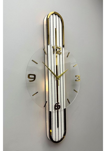 Stylish DESIGN-AYNALI-65CM-PILLI Led-Sessiz Mekanizma- Bey-Bey-Sarı Tr Rakam fiyatları