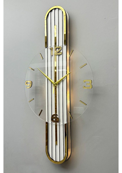 Stylish DESIGN-AYNALI-65CM-PILLI Led-Sessiz Mekanizma- Bey-Bey-Sarı Tr Rakam fırsatları