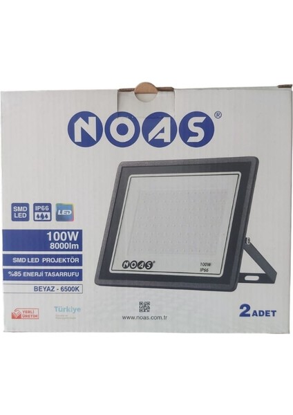 100 W Smd LED Projektör 8000 Lm IP66 Beyaz - 6500 K