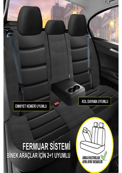 Opel Insignia 2009-2016 Uyumlu Koltuk Kılıfı Chaotic Serisi - Siyah modelleri