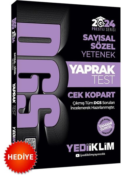 Yediiklim 2025 Dgs Sayısal Sözel Yetenek Tamamı Çözümlü Soru Bankası ve Sayısal Sözel Yaprak Test Hediye fiyatları