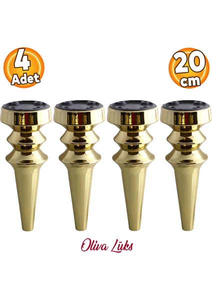 Oliva Gold Altın 20 cm Mobilya Kanepe Koltuk Tv Ünitesi Konsol Yükseltme Ayağı Ayakları 4 Adet