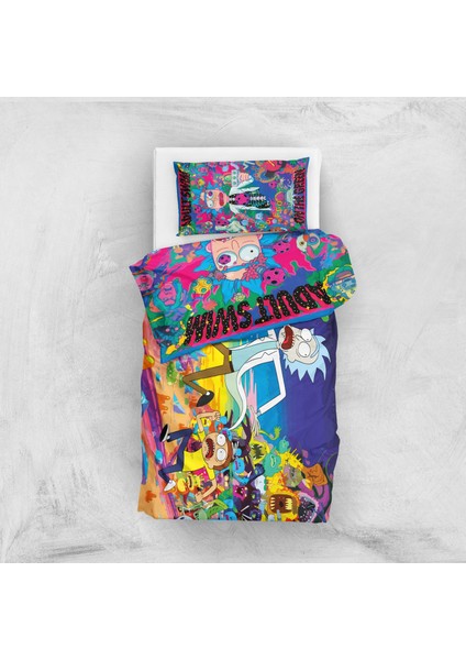 Rick And Morty Çift Taraflı Nevresim Takımı - 200 Cm X 220 Cm