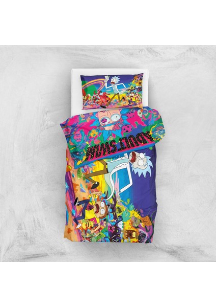 Rick And Morty Çift Taraflı Nevresim Takımı - 200 Cm X 220 Cm