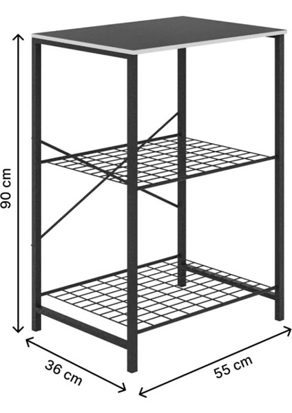 Çok Amaçlı Mutfak Rafı Bangosu Masa Dar Füme 1444