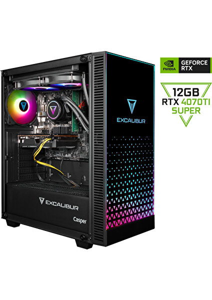 Excalibur E65H.144F-EXP0X-0RE Intel Core I5-14400F 64GB RAM 2TB Nvme SSD 16GB RTX4070TI Super Freedos