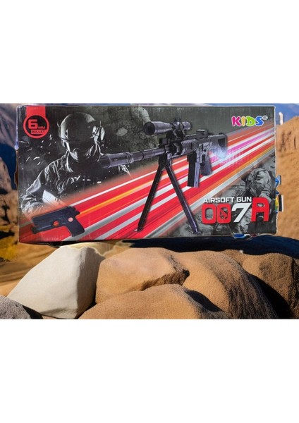 Kıds Oyuncak Boncuk Atan Silah M416 Ayaklı Sniper ve Lazer Tabanca 6mm Airsoft 007A