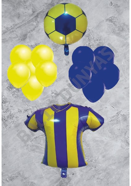 Taraftar Sarı Lacivert Balon Seti