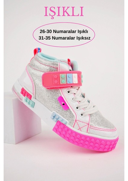 KUKULİ Garantili Legolu Bağcıklı ve Cırtlı Ortopedik Çocuk Sneaker Spor Ayakkabı