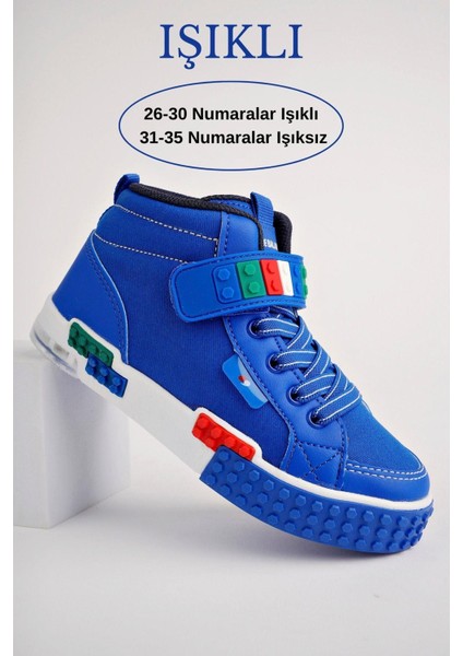 KUKULİ Garantili Legolu Bağcıklı ve Cırtlı Ortopedik Çocuk Sneaker Spor Ayakkabı