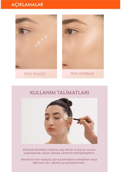 Cilt ile Bütünleşen Kalıcı Likit Aydınlatıcı Juicy-Pang Water Highlighter (PK01)