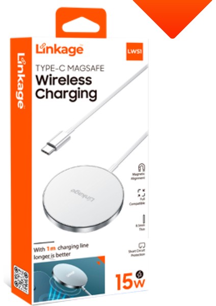 Type-C 15W Magnetıc Magsafe Kablosuz Şarj Aparatı L-Ws1