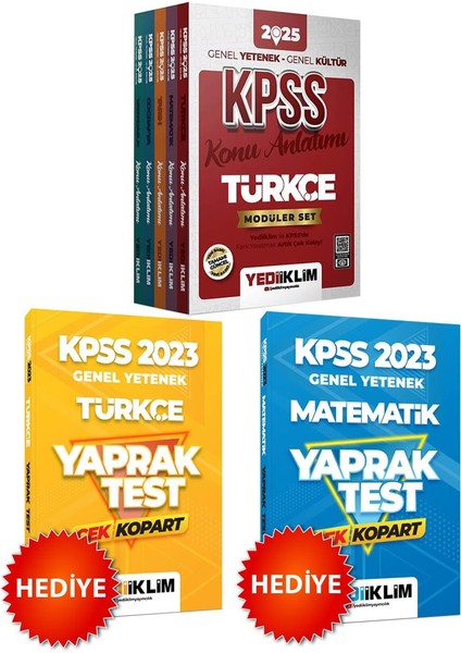 Yediiklim 2025 Kpss Gy Gk Konu Anlatımlı Modüler Set ve Türkçe-Matematik Yaprak Test Hediye