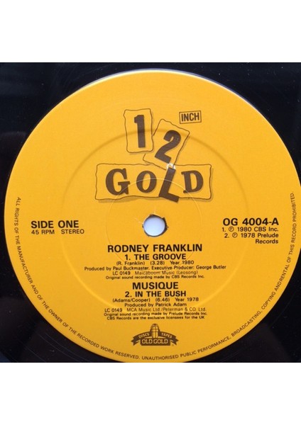 Rodney Franklin / Musique / Bobby Thurston / Frantique – The Groove / In The Bush / Check Out The Groove / Strut Your Funky Stuff Disco Vinly Plak Alithestereo