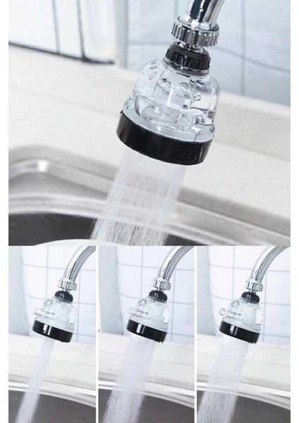 Şeffaf 3 Fonksiyonlu Tasarruflu 360 Derece Döner Mutfak Lavabo Başlığı Musluk Ucu