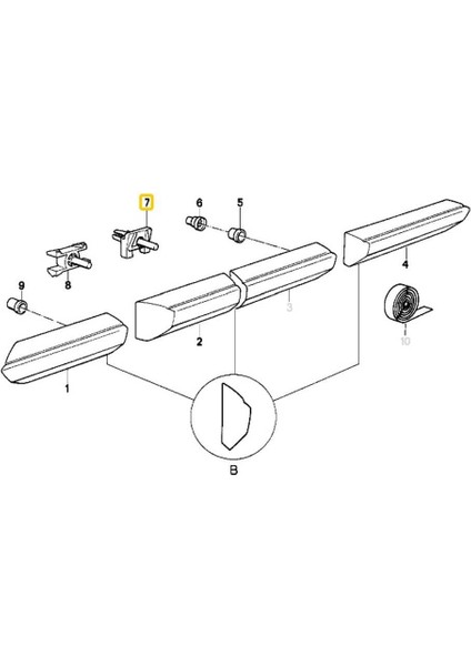 Bmw E30 Uyumlu Yan Çıta Klipsi 51131876128 5 Adet
