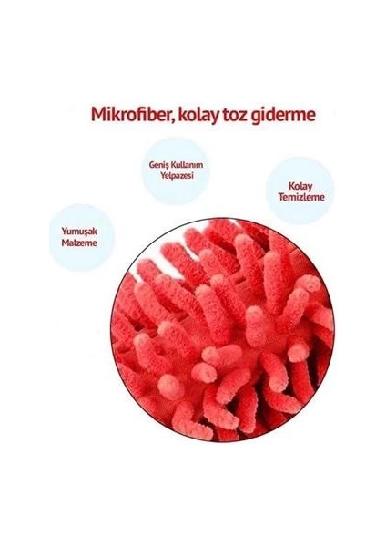 Teleskopik Mikrofiber Pratik Uzayabilen Toz Alma Fırçası Aparatı