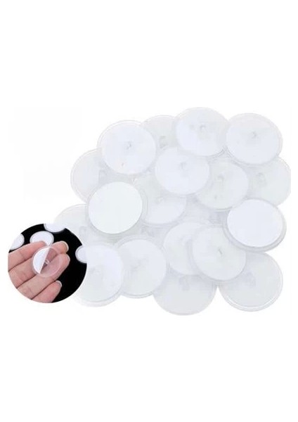 20 Adet Şeffaf Yuvarlak 3 cm Çaplı Güçlü Disk Yapışkanlar