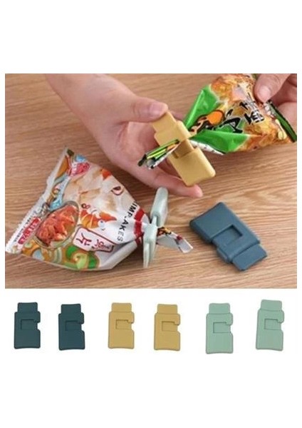 6lı Hava Sızdırmaz Poşet Torba Ambalaj ve Paket Kıstırmalı Kapatma Klipsi