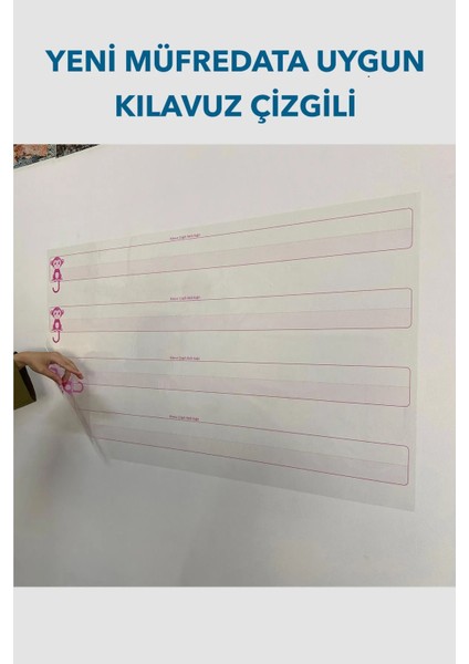 Kılavuz Çizgili Yazı Tahtası Akıllı Kağıt Tahta 110×56 cm