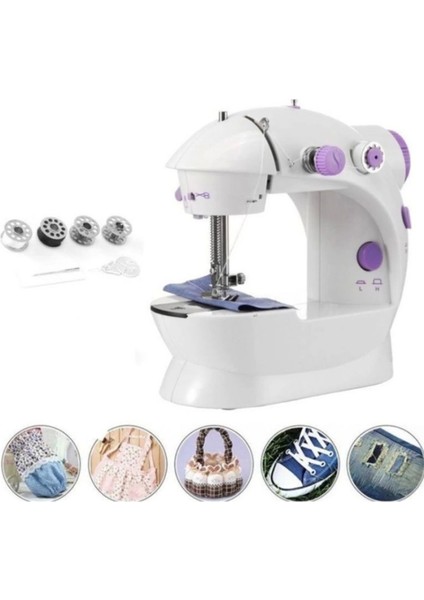 Dikiş Makinesi Sew Whiz Elektrikli Veya Pille Çalışabilen Çift Kademeli Işıklı Mini