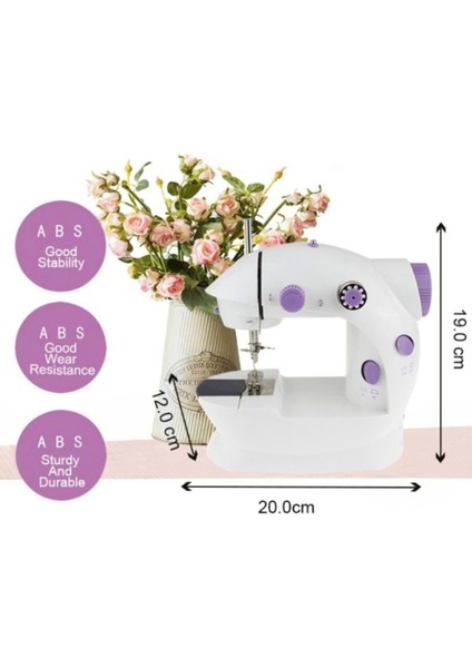 Dikiş Makinesi Sew Whiz Elektrikli Veya Pille Çalışabilen Çift Kademeli Işıklı Mini