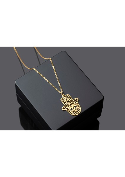 Fatıma Ana'nın Eli Kolye, Hamse Kolye, 925 Ayar Gümüş Kolye,gümüş,rose Gold,altın Kaplama Kolye