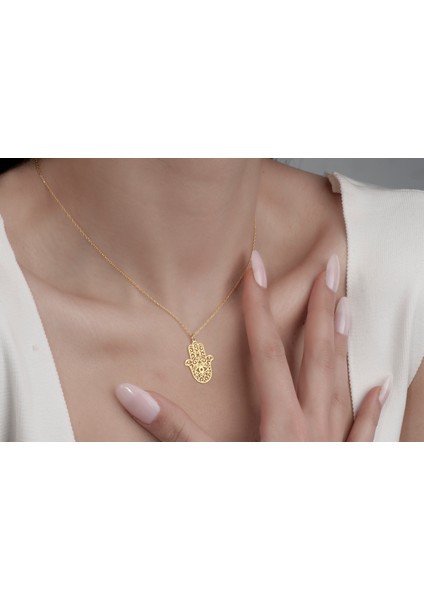 Fatıma Ana'nın Eli Kolye, Hamse Kolye, 925 Ayar Gümüş Kolye,gümüş,rose Gold,altın Kaplama Kolye indirimleri