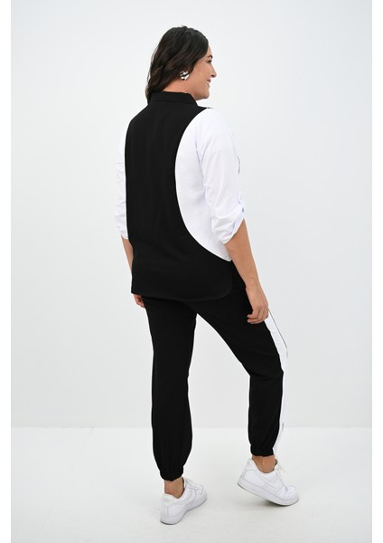 Kadın Büyük Beden Gömlek Yaka Fermuarlı Eşofman Takımı 8141-25 indirimleri