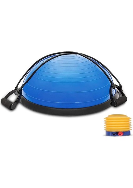 T181-M Bosu Ball - Denge Topu / Pilates Aleti / Direnç Lastiği + Pompa Dahil / 45 CM Çap