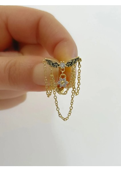 Arescollection 316L Cerrahi Çelik Üstten Takmalı Sallantılı Zirkon Taşlı Göbek Piercingi