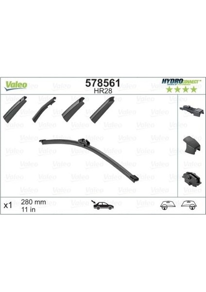 Silecek Süpürgesi Arka Muz Tipi Hydroconnect Volvo V40 2 2012- (280MM) indirimleri