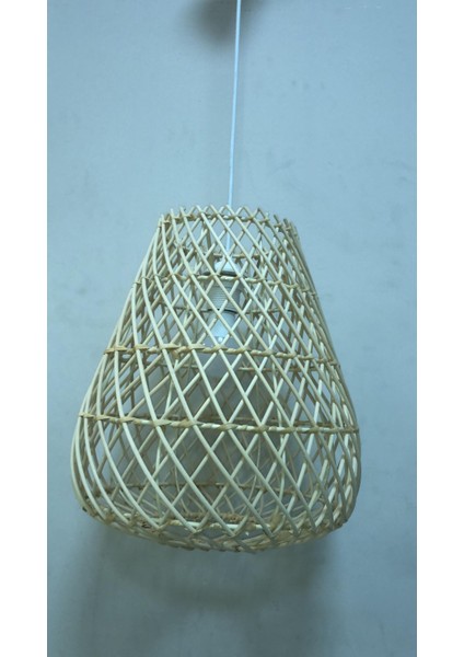 Bambu Avize 33CM - Iskandinav, Modern, Bohem, Rattan Avize, Aydınlatma