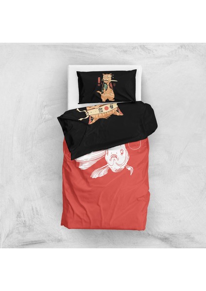 Catana: The Last Stand & Soft Red Beta Fish Çift Taraflı Nevresim Takımı - 200 Cm X 220 Cm