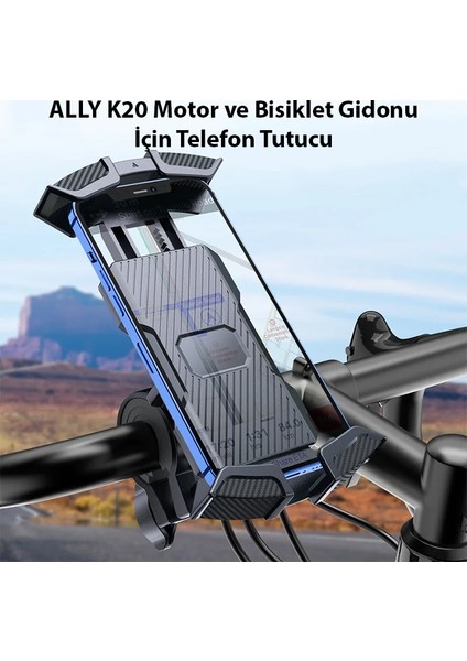 K20 Motor ve Bisiklet Gidonu Için Telefon Tutucu