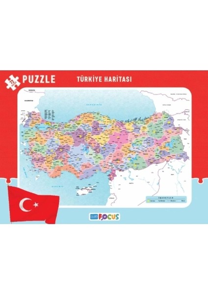 Türkiye Haritası - Frame Puzzle Boy 72 Parça