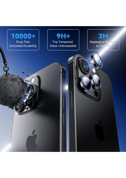 Apple Iphone 16 Plus Lens Kamera Koruyucu Premium Safir Parmak Izi Bırakmayan Cl-12
